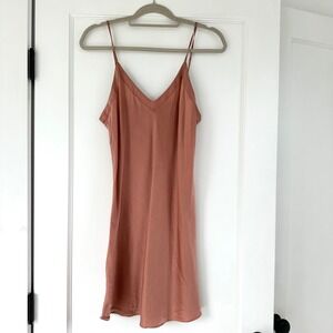 Ginia Silk Slip Dress V-Neck Sleeveless Casual Party Dress AU14 US 10‎
